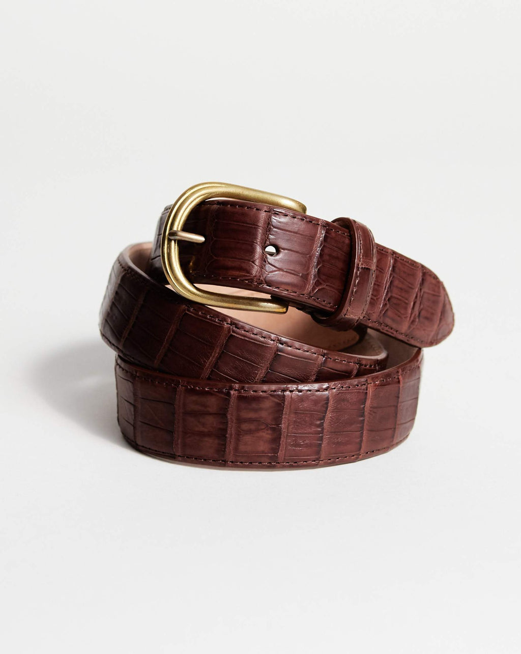 Neiman Marcus Brown Crocodile & Lizard Men's Belt