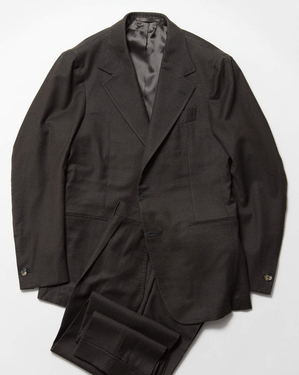 Brown Wool Cashmere Flannel 'Henry' Suit